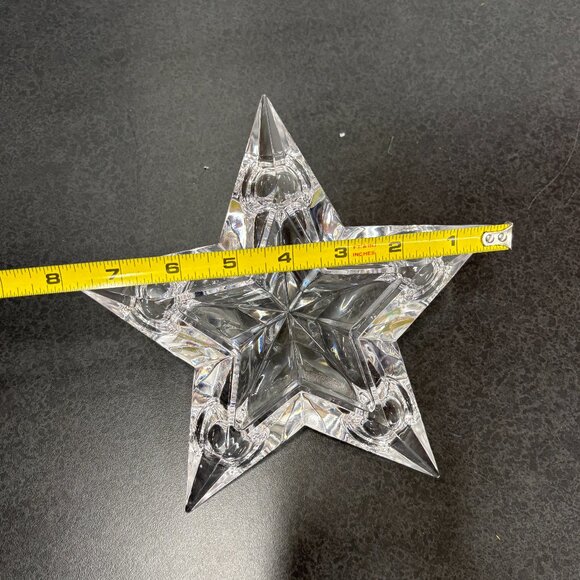 Mikasa Stellar Star 5 Hole Lead Crystal Candle Holder Clear Xmas Centerpiece - Picture 10 of 10